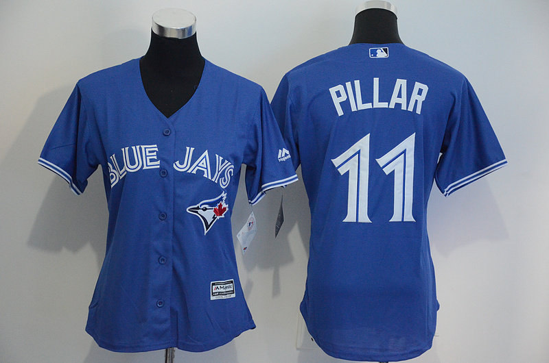 Womens 2017 MLB Toronto Blue Jays #11 Pillar Blue Jerseys->->Women Jersey